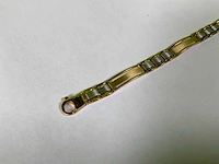 18 karaats wit en geelgouden gematteerde armband - afbeelding 2 van  5