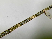 18 karaats wit en geelgouden gematteerde armband - afbeelding 3 van  5