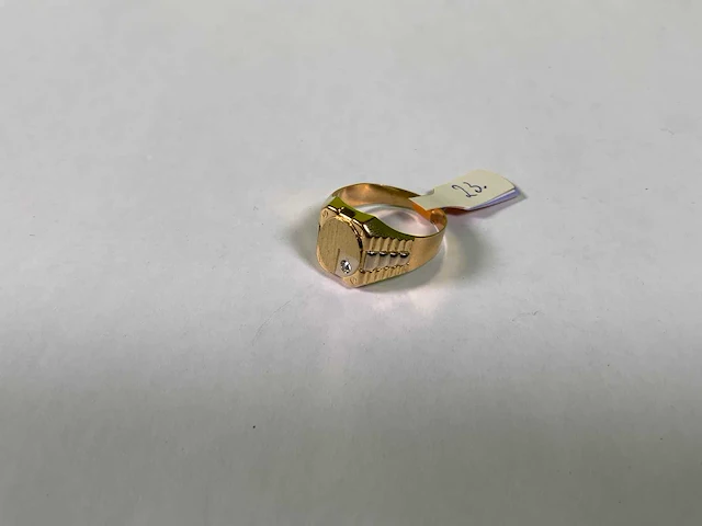 18 karaats wit en geelgouden ring - afbeelding 1 van  4