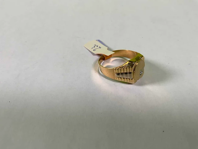 18 karaats wit en geelgouden ring - afbeelding 2 van  4