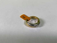 18 karaats wit en geelgouden ring - afbeelding 2 van  3