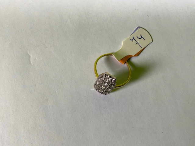18 karaats wit en geelgouden ring - afbeelding 2 van  3