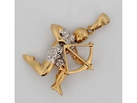 18 krt. geel gouden hanger boogschutter met diamant naturel - afbeelding 2 van  7