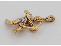 18 krt. geel gouden hanger boogschutter met diamant naturel - afbeelding 5 van  7