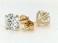 18 krt. geel gouden oorstekers 5,03 crt. diamanten - afbeelding 1 van  4