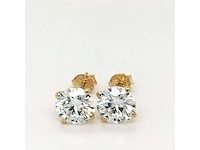 18 krt. geel gouden oorstekers 5,03 crt. diamanten - afbeelding 3 van  4