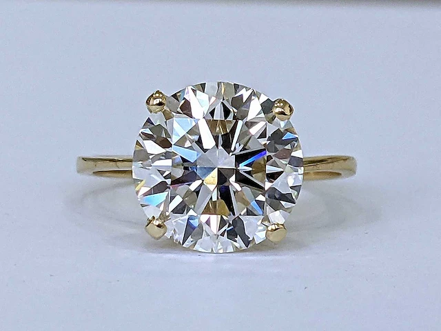 18 krt. geel gouden ring 4,07 crt. diamant - afbeelding 1 van  7