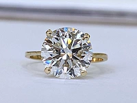 18 krt. geel gouden ring 4,07 crt. diamant - afbeelding 5 van  7
