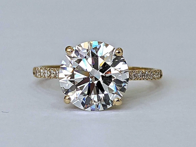 18 krt. geel gouden ring 4,27 crt. diamanten - afbeelding 4 van  8