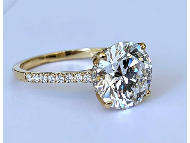 18 krt. geel gouden ring 4,27 crt. diamanten - afbeelding 5 van  8