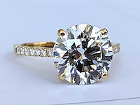 18 krt. geel gouden ring 4,27 crt. diamanten - afbeelding 6 van  8