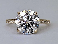 18 krt. geel gouden ring 4,27 crt. diamanten - afbeelding 7 van  8