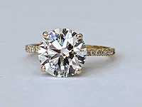 18 krt. geel gouden ring 4,27 crt. diamanten - afbeelding 8 van  8