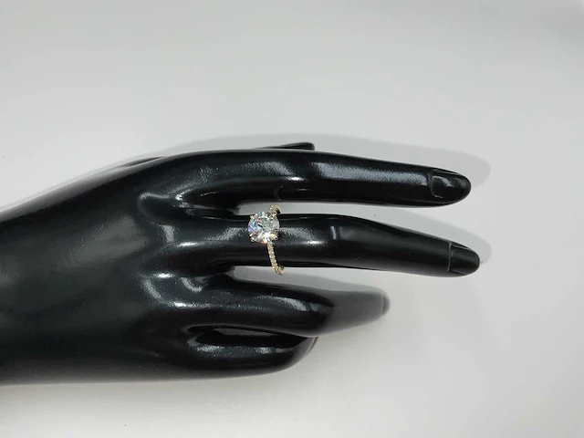 18 krt. geel gouden ring met diamant 2,16 crt. - afbeelding 4 van  13