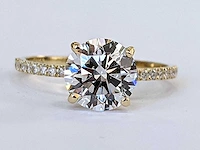 18 krt. geel gouden ring met diamant 2,16 crt. - afbeelding 1 van  13