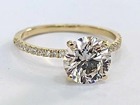 18 krt. geel gouden ring met diamant 2,16 crt. - afbeelding 8 van  13