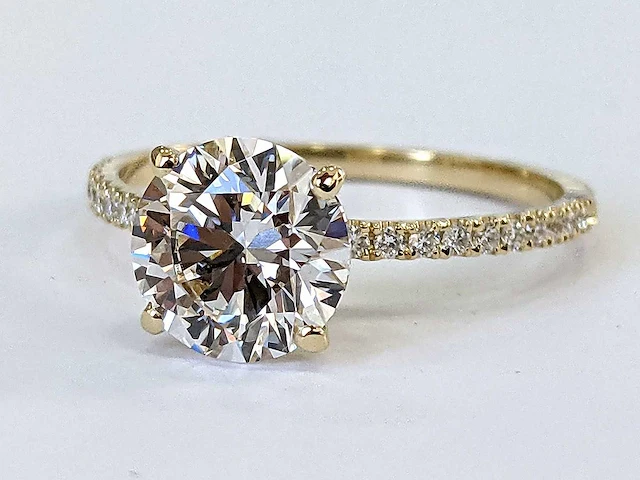 18 krt. geel gouden ring met diamant 2,16 crt. - afbeelding 13 van  13