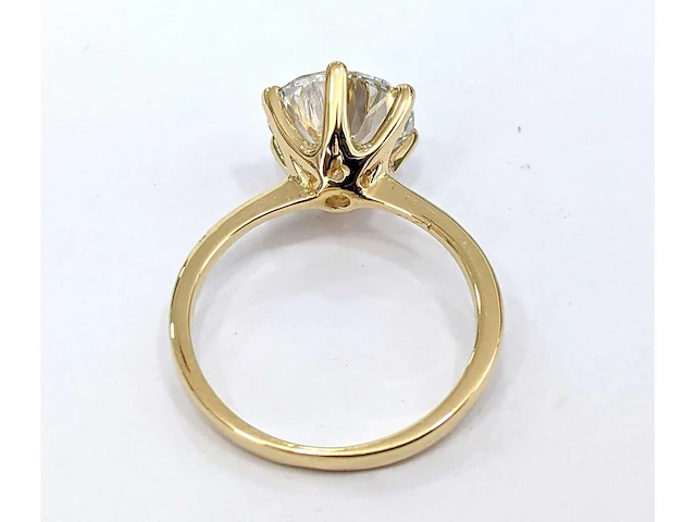 18 krt. geel gouden ring met diamant 3,03 crt. - afbeelding 6 van  7
