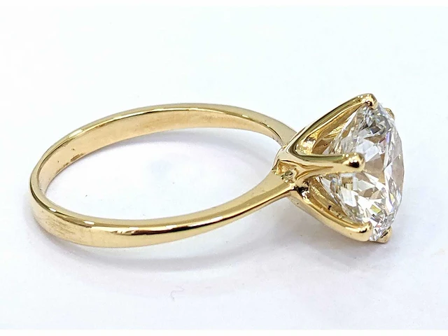 18 krt. geel gouden ring met diamant 3,03 crt. - afbeelding 7 van  7