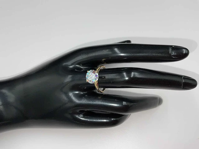 18 krt. geel gouden ring met diamant 3,07 crt. - afbeelding 4 van  12