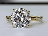 18 krt. geel gouden ring met diamant 3,07 crt. - afbeelding 1 van  12
