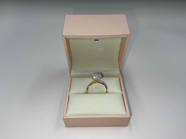 18 krt. geel gouden ring met diamant 3,07 crt. - afbeelding 7 van  12