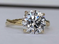 18 krt. geel gouden ring met diamant 3,07 crt. - afbeelding 9 van  12