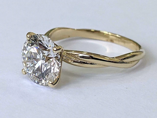 18 krt. geel gouden ring met diamant 3,07 crt. - afbeelding 11 van  12