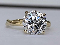 18 krt. geel gouden ring met diamant 3,07 crt. - afbeelding 2 van  12