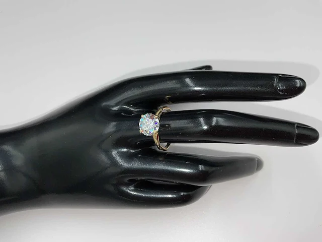 18 krt. geel gouden ring met diamant 3,07 crt. - afbeelding 6 van  12