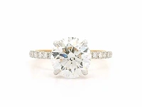 18 krt. geel gouden ring met diamant 3,14 crt. - afbeelding 2 van  10