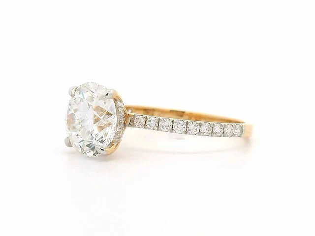 18 krt. geel gouden ring met diamant 3,14 crt. - afbeelding 5 van  10
