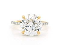 18 krt. geel gouden ring met diamant 4,00 crt. - afbeelding 3 van  12