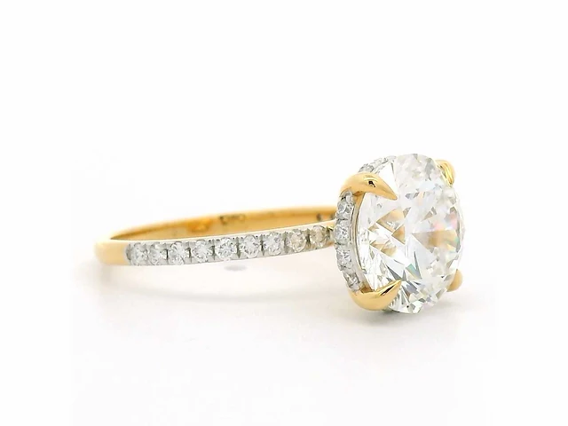 18 krt. geel gouden ring met diamant 4,00 crt. - afbeelding 5 van  10