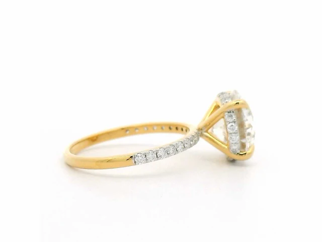 18 krt. geel gouden ring met diamant 4,00 crt. - afbeelding 6 van  10
