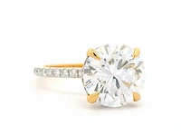 18 krt. geel gouden ring met diamant 4,00 crt. - afbeelding 8 van  10