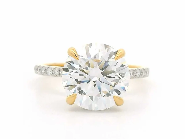 18 krt. geel gouden ring met diamant 4,00 crt. - afbeelding 10 van  10