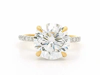 18 krt. geel gouden ring met diamant 4,00 crt. - afbeelding 10 van  10