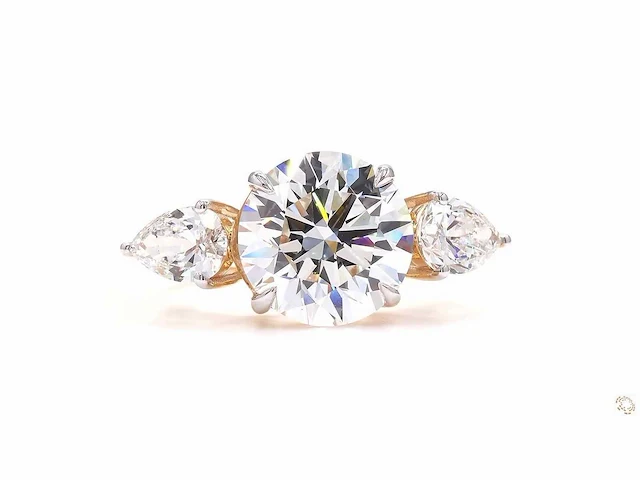 18 krt. geel gouden ring met diamant 4,06 crt. - afbeelding 1 van  7