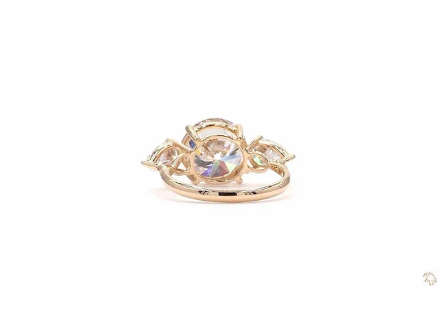 18 krt. geel gouden ring met diamant 4,06 crt. - afbeelding 4 van  7