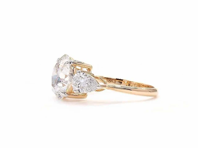 18 krt. geel gouden ring met diamant 4,06 crt. - afbeelding 5 van  7