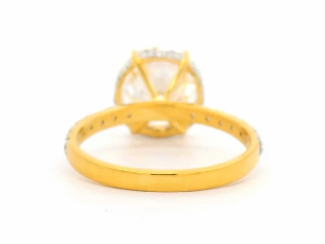 18 krt. geel gouden ring met diamant 4,54 crt. - afbeelding 4 van  17