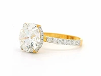 18 krt. geel gouden ring met diamant 4,54 crt. - afbeelding 1 van  17