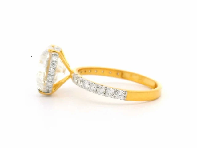 18 krt. geel gouden ring met diamant 4,54 crt. - afbeelding 12 van  17