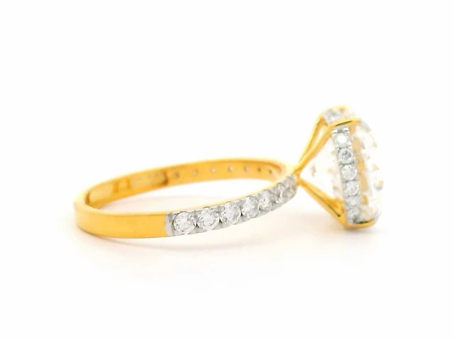 18 krt. geel gouden ring met diamant 4,54 crt. - afbeelding 15 van  17