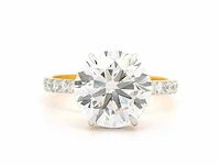 18 krt. geel gouden ring met diamant 4,54 crt. - afbeelding 16 van  17