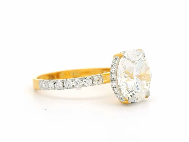 18 krt. geel gouden ring met diamant 4,54 crt. - afbeelding 17 van  17