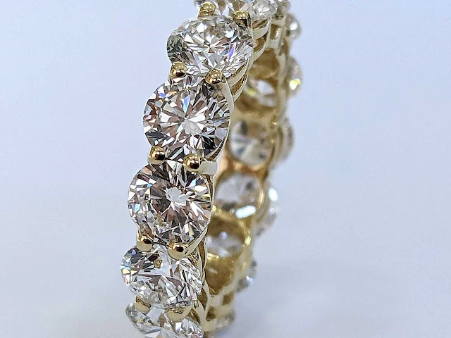 18 krt. geel gouden ring met diamant 6,48 crt. - afbeelding 3 van  11