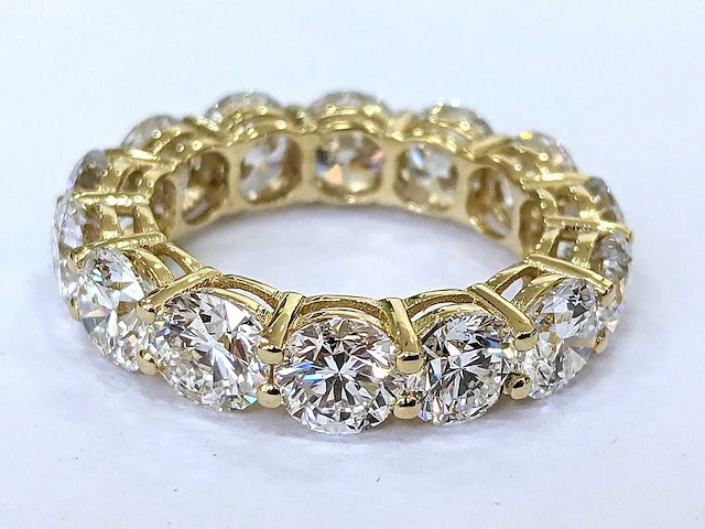 18 krt. geel gouden ring met diamant 6,48 crt. - afbeelding 1 van  11