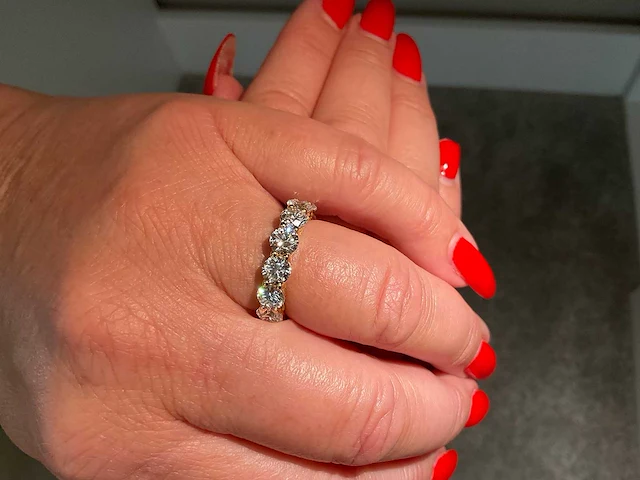 18 krt. geel gouden ring met diamant 6,48 crt. - afbeelding 6 van  11